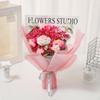 Knitted Flower Bouquet Completed Item Handmade Yarn Romantic Gift House Decoration
