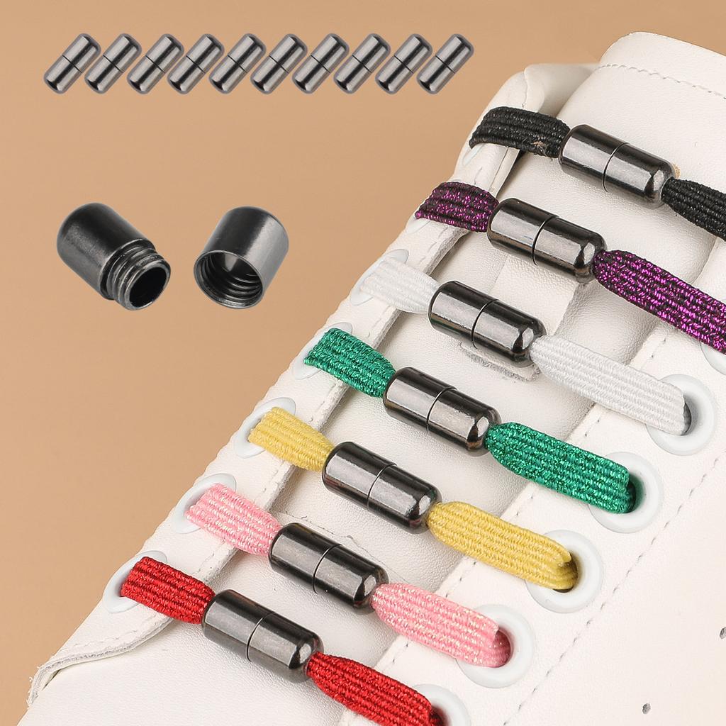 Metal Capsule Shoelaces Buckle, Metal Elastic Shoelaces,Fasteners Metal Clasp, Lazy Laces Buckle Laces Capsule Clasp Buckles