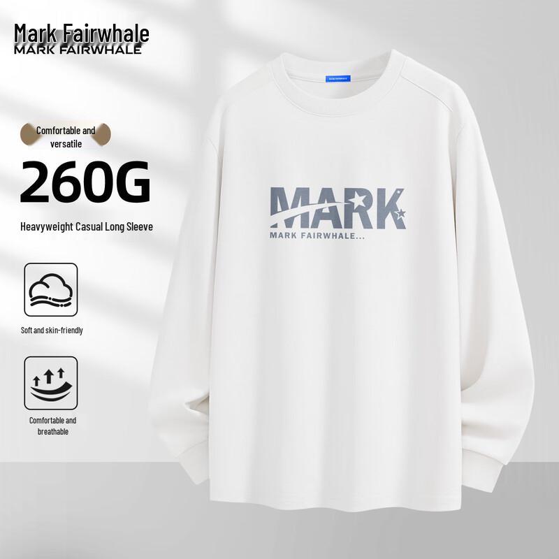 Mark Fairwhale Men s American Style Loose Fit Long Sleeve T-Shirt 2XL