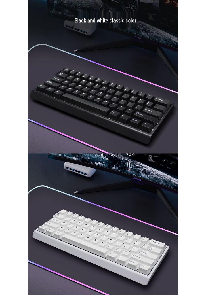New 60% Aluminum Magnetic Axis Hot-Swappable Mechanical Keyboard for Office & Gaming