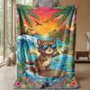 Surfing Cat Adventure 2 Theme blanket Lightweight Warm Flannel Blanket Decorative Throw Blanket for Home Decoration