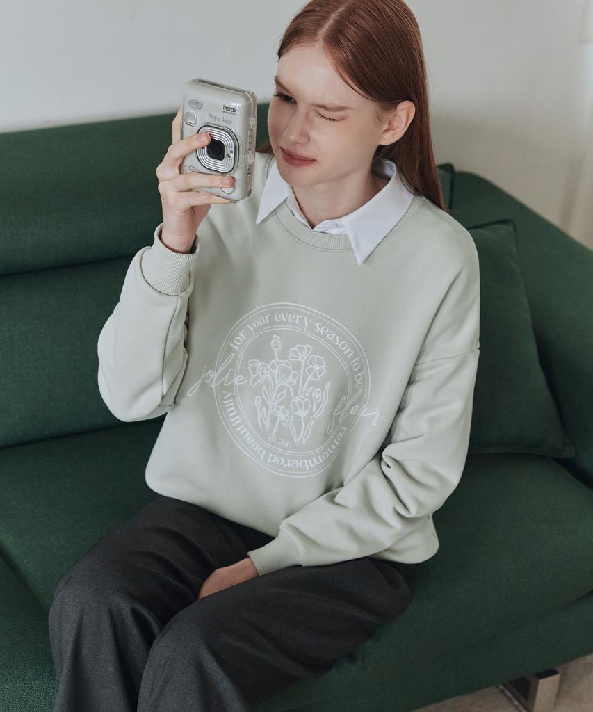 ZEROSTREET [5 Colors] Flower Lettering Sweatshirt