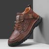 Italienische Herren-Outdoor-Wanderstiefel Lässige Leder-Bequeme Designer-Fahrschuhe Mode Vintage Handgemacht Dicksohlige Sneaker