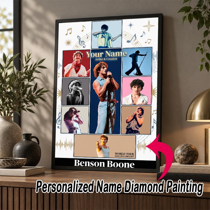 Custom Name Benson Boone 5D Diamond Painting Personalized Full Drill Diamond Art Kit Gift