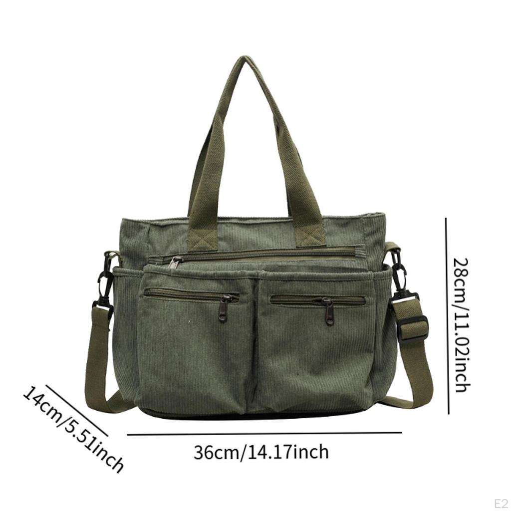 Womens Corduroy Crossbody Bag Top Handle Shoulder for Dating Shopping Office