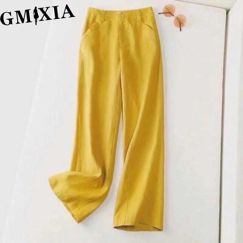 

GMXIA Женские Модные Повседневные Однотонные Брюки и Капри с Принтом XXL жёлтый