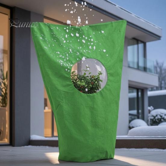 Snow Proof Tree Cover for Winter Plant with Clear Window Freeze Protection, Reusable Drawstring Protection Bag Cover, Frost Blankets Zipper
