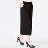 Mom's Summer Wide-Leg Ice Silk Pants for Middle-Aged and Elderly Women: High-Waisted, Elastic, Cropped Bell Bottoms for Square Dancing.