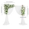 Uflower-Wedding Arch Flowers, White Artificial Floral, Boho Wedding Arbor Backdrop, Ceremony Decoration, Flower Row Decoration