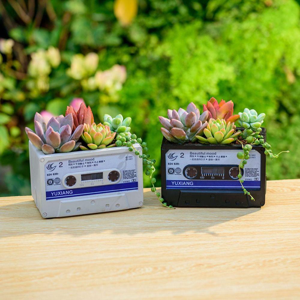 

Resin Crafts Succulents Flowerpot Creative Pen Container Cactus Bonsai Plant Pot Home Decoration білий