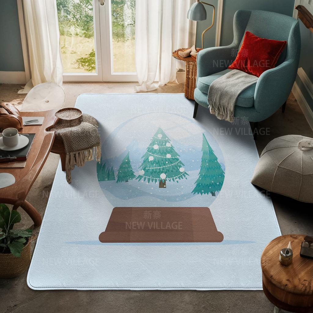 House Entrance Carpet Home Door Mat Living Room Bath Foot Bathroom Non-slip Water Absorption Rugs Bath Merry Christmas Winter