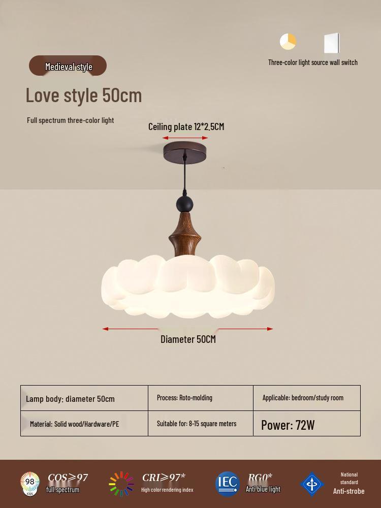 French Cream and Chinese Style Chandelier: Warm, Eye-Protective Light for Bedroom, Study, or Retro Dining Room