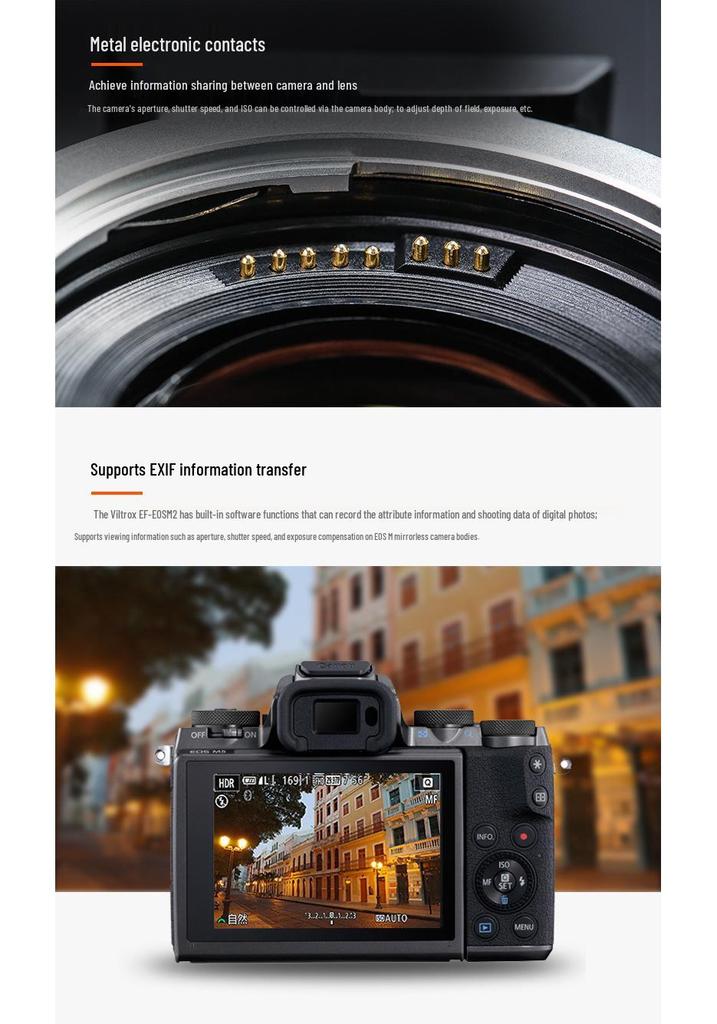 Viltrox EF-EOS M2 Adapter for Canon EF Lenses to EOS M Cameras (M6, M5, M50)