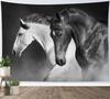 VIKAMA Romantic Cherry Blossom Full Moon Seascape Tapestry Inkwash Style Bedroom Headboard Feature Wall Decoration