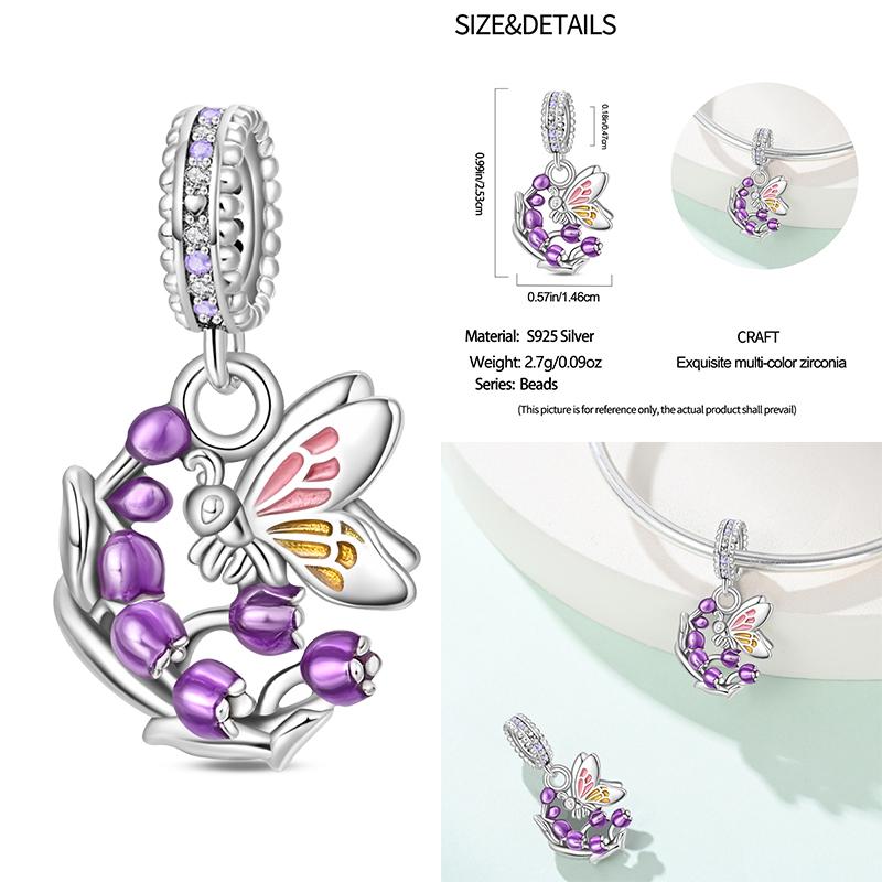 100% Copper Cute Little Bear Butterfly Flamingo Charms Beads Rose Princess Pendants Fit Diy Bracelets Jewelry Gifts