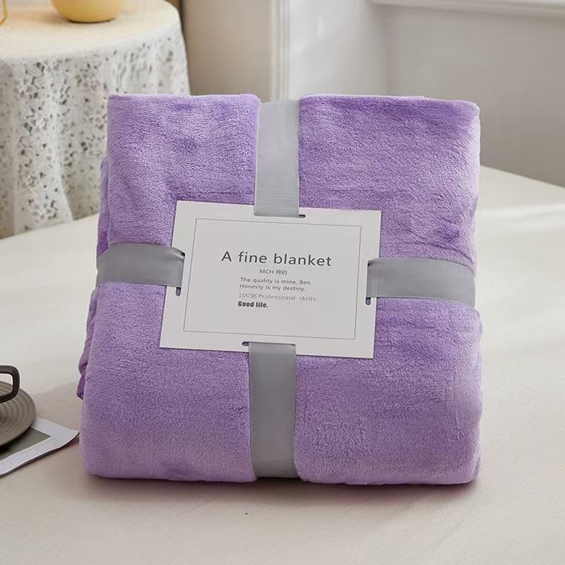 Solid Color Flannel Blanket Bed Throw Blanket On Bed / Sofa / Travel 100x150cm 150x200cm 180x200cm 200x230cm Blanket Adult/kids