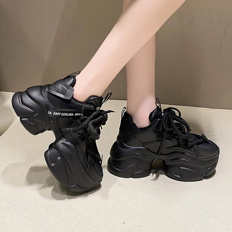 Fashion Aphixta 2024 Sneaker Boots Height Increasing Women's Shoes Platform Chunky Sole Fashion Boots Thick Sole Lace Up Shoes Woman