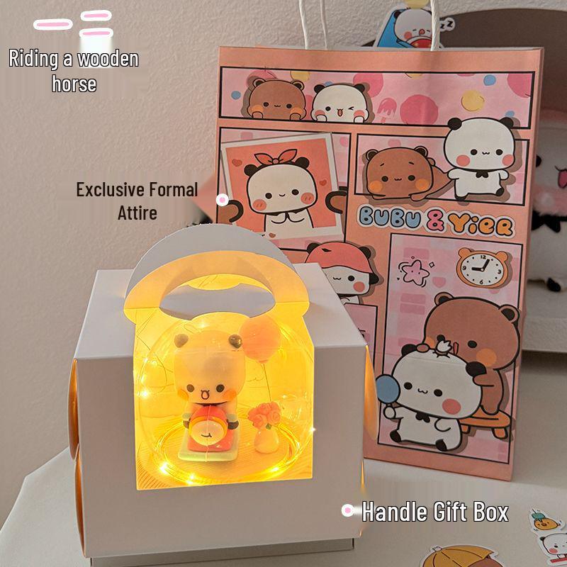 One Two Bubu Cute Luminous Glass Christmas Crystal Ball Night Light Gift for Girls & Best Friends