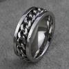 New Vintage 8mm Black Pattern Ring for Men and Women
