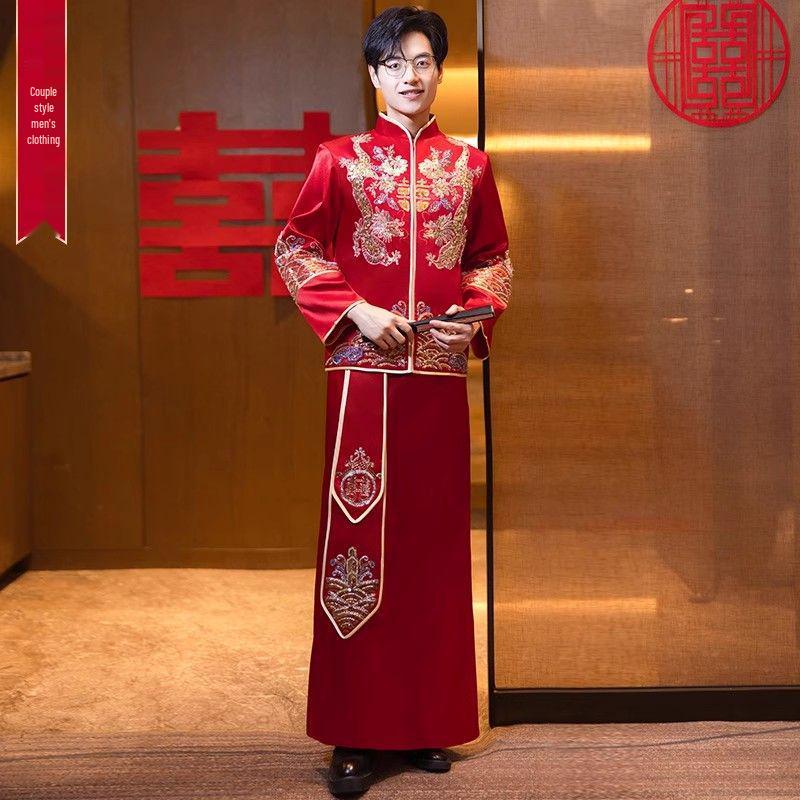 Hua Chu Xi 2025 Elegant Chinese High-end Xiu He Wedding Toast Dress, Exquisite Craftsmanship