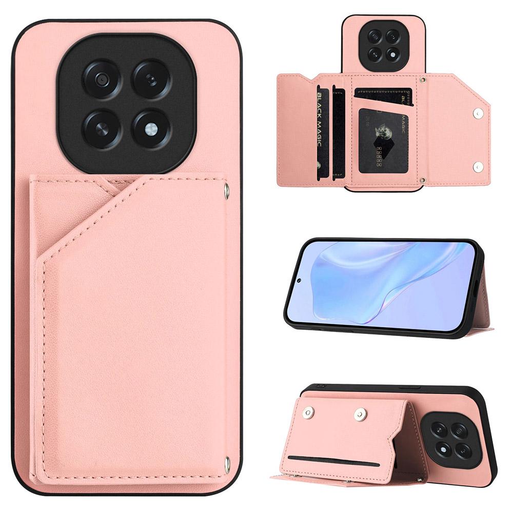 Card Holder Back Case For OPPO A5 A3 Pro A79 A78 A58 A38 A18 Reno 14 12 11 F 10 Magnetic Button-Flip Leather Wallet Phone Cover