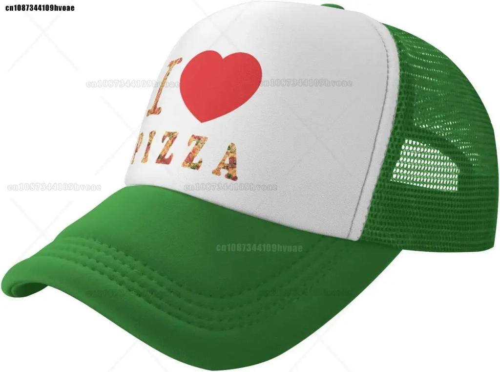 I Love Pizza Hat Mesh Cap for Men Women Adjustable Trucker Hat Baseball Cap