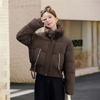 Womens Short Cotton Puffer Jacket With Faux Fur Collar Loose Fit Winter Coat Daily Wear