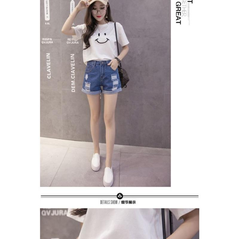 High-waisted Ribbed Denim Shorts Women's Summer Fur Baggy All-match Student Wide Leg Hot Pants