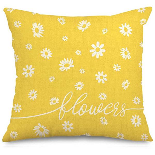 Summer Sunflower Pillow Case Linen Print Sun Flower Home Sofa Pillow Plant Flower Pillow