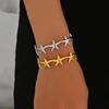 Starfish Shell Bracelet Gold Color Vintage Cuff Bracelets Elegant Opening Bangles  Girl