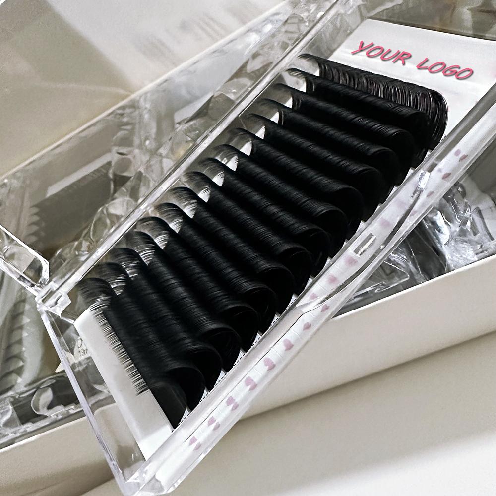 Private Label Velvet Mink Lash Trays Individual Eyelash Extension 6-25mm Cashmere Matte Black Lash Extensions Supplies 0.05mm&C&Mix(6-16mm) чёрный
