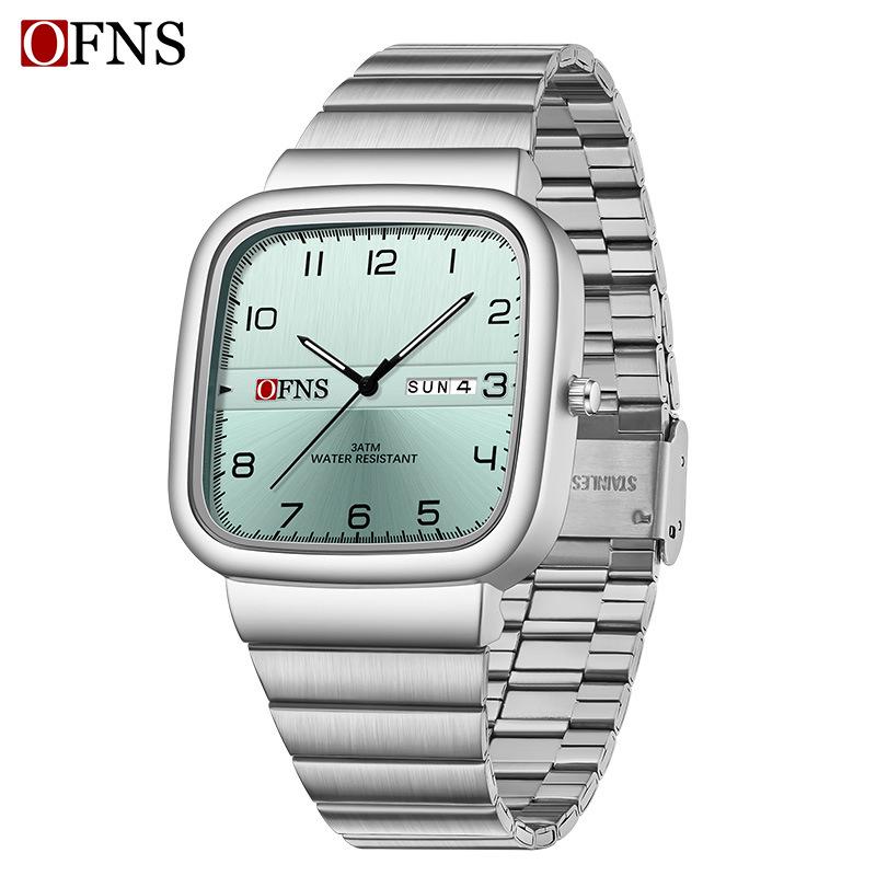 Oufanni Men's Dual Calendar Luminous Sports Watch - Fashionable Quartz Square Watch for Students