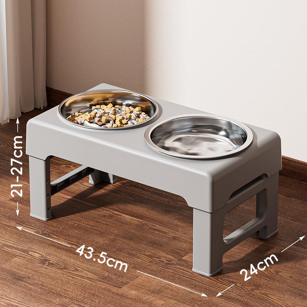 Gamelle double surélevée pour animaux de compagnie: Mangeoire pour chien et chat en acier inoxydable