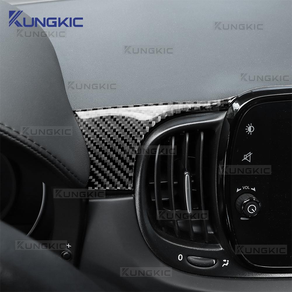 For Abarth 595 595C /695 695C/ Fiat 500 500C 2016 2017 2018-2025 500e 16-19 Real Soft Carbon Fiber Sticker Car Instrument Strip