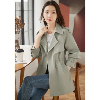 Women's British Style Double-breasted Mid-length Trench Coat