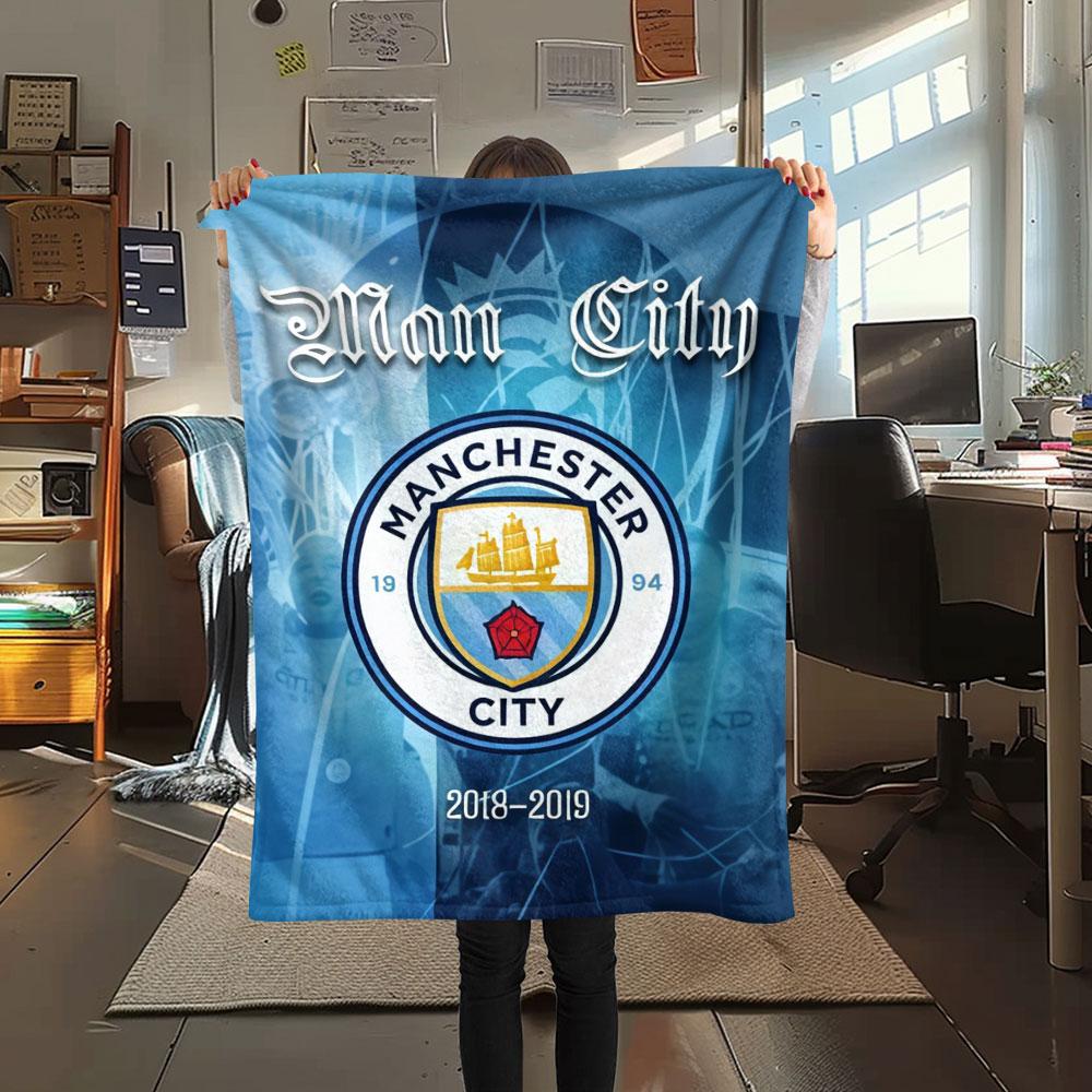 Bold MCFC Decals Blanket, High Quality Comfortable for All Seasons, Home Decor, Warmth and Comfort