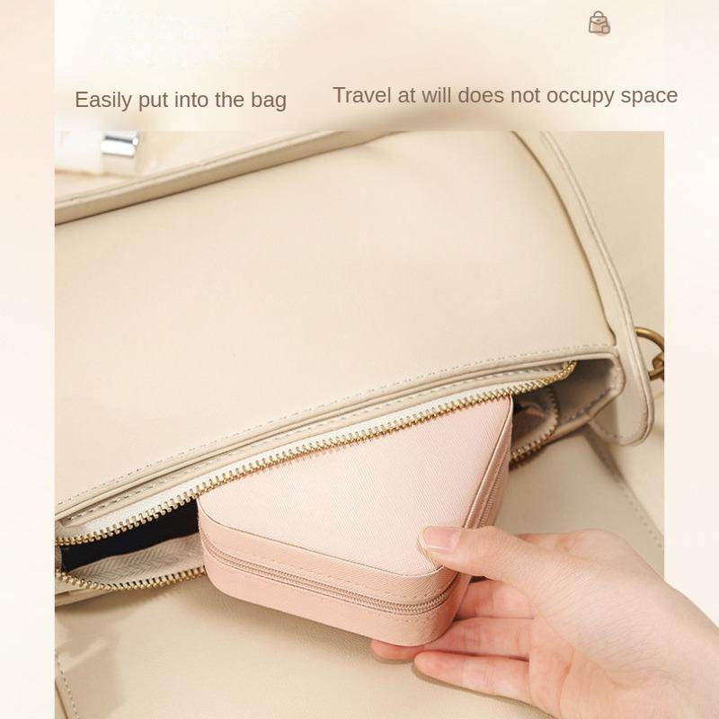 Boîte à bijoux Portable, bagues de voyage, clous d'oreilles, boîte à bijoux, boîte de rangement de bijoux, sac Compact mignon en forme de cœur pour fille