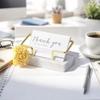 Metal Frame Metal Business Card Holder Marble Material Business Card Storage Holder  Meeting Gifts
