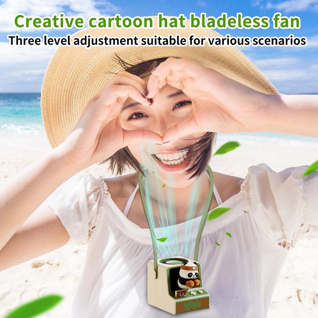 Creative Cartoon Hat Bladeless Fan Ultralight Halterneck Fan