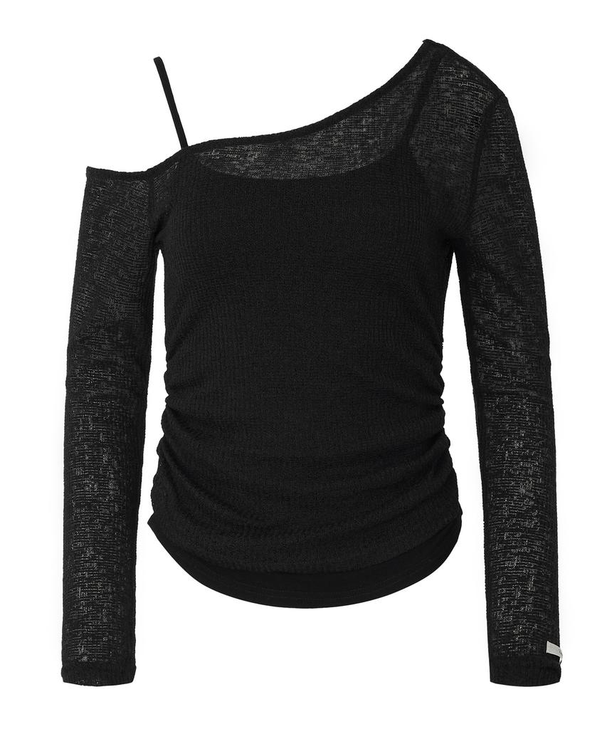 ZEROPLANET Sherry Layered Knit [Black]