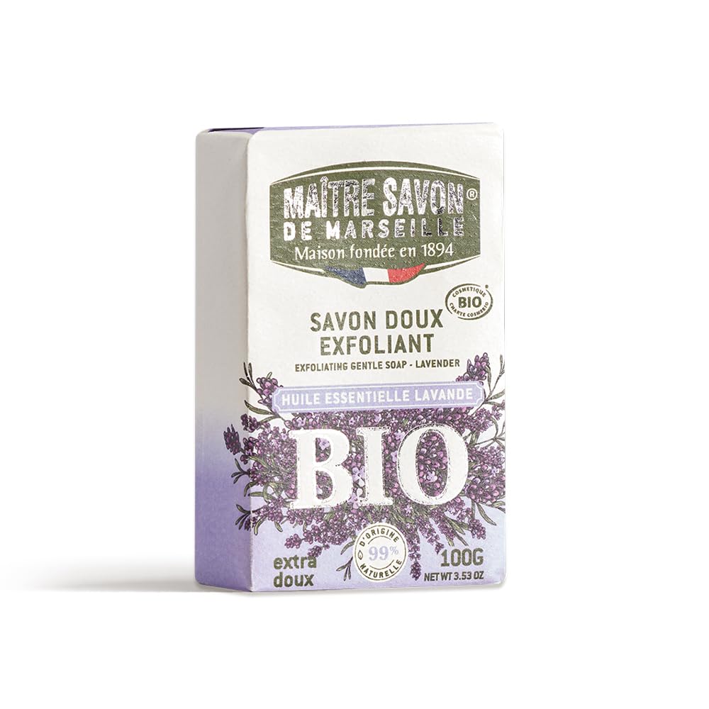 Maitre Savon De Marseille Exfoliant Bio Savon De 100g Marseille, (Lavender)