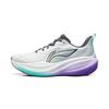Li Ning Leisurely 2 Cushioning Slip Resistant Abrasion Resistant Breathable Low Top Running Shoes Men's White Blue ARSW039-2