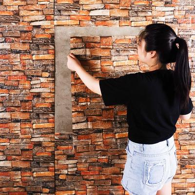 35x38.5cm / 13.78in X 15.16in DIY 3d Self-adhesive Wall Stickers for Bedroom Waterproof Home Decor Foam Brick Wallpaper