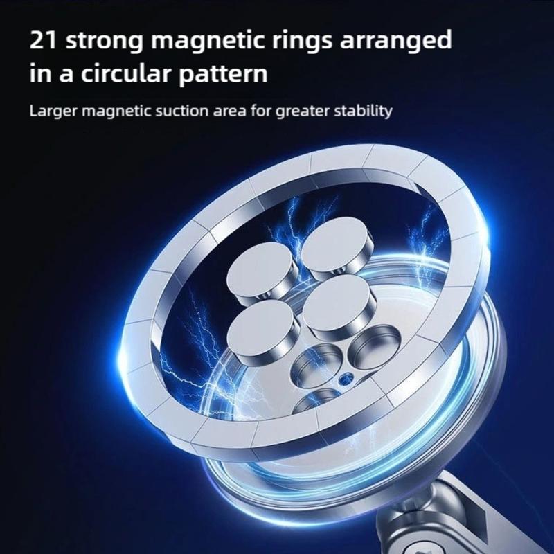 Rotating Magnetic Phone Car Mount with Reinforced Metal Clip Enhancing Stability Compatible for Vehicle Air Vent Systems