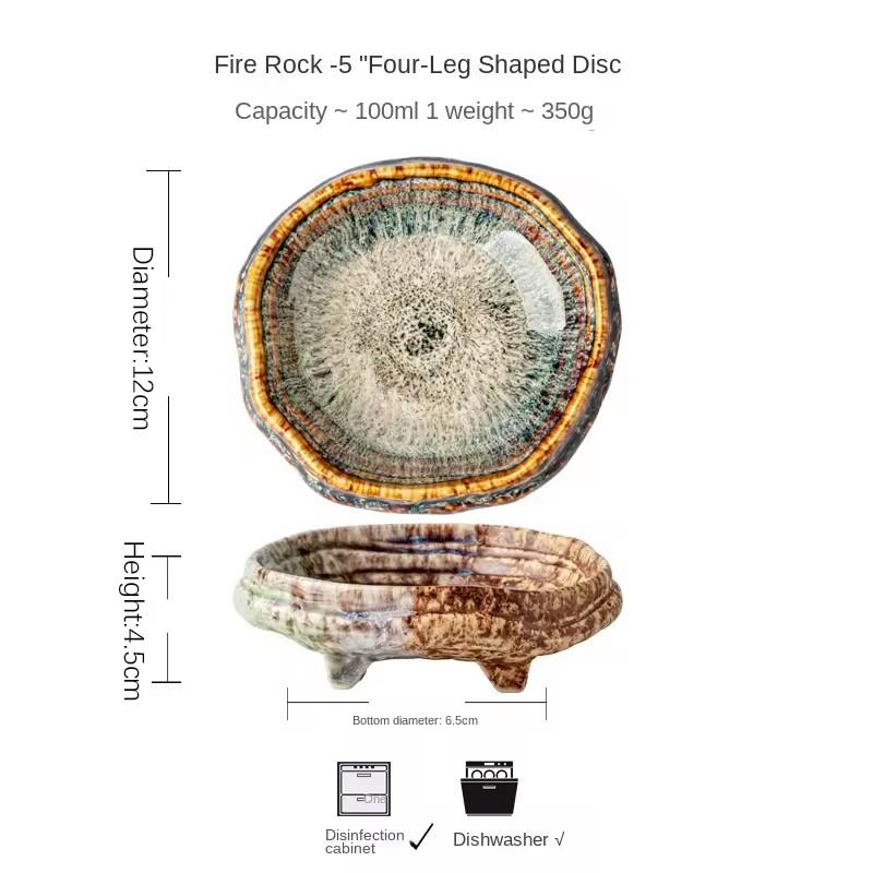

Современный керамический набор посуды с глазурью «колотый лед», стильные тарелки для суши и десертные тарелки для молекулярной кухни с углублениями для соуса