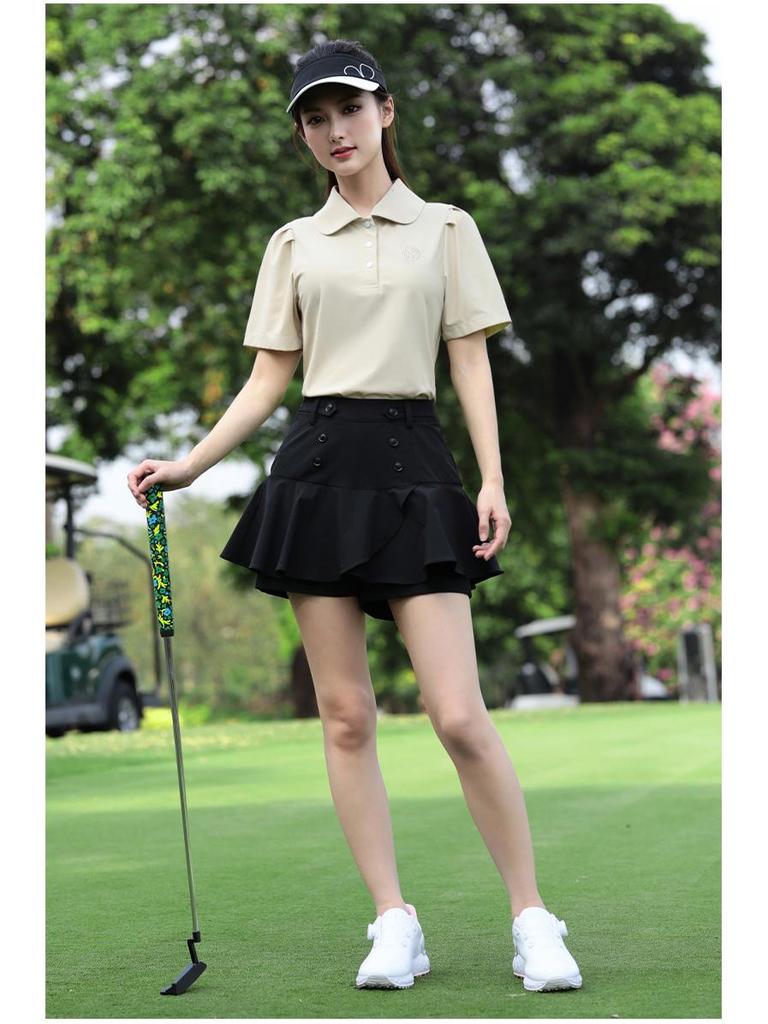 Women's 2026 Spring/Summer Golf Apparel: Breathable Short Sleeve Polo & Tennis T-Shirt Set