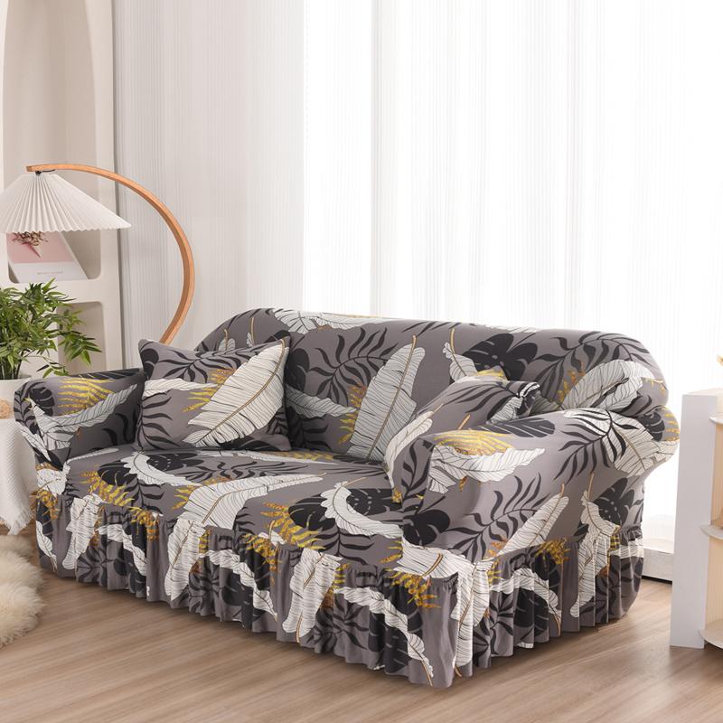 Sofa Skirt Cover Sofa Protector Stretch Slipcover For 1/2/3/4 Seat Couch Cover Corver Sofa Cover Geometric Printed