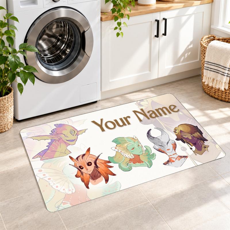 Predator Custom Text Flannel Floor Rug Soft Kitchen Mat Personalized Non Slip Carpet