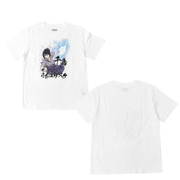 Sasuke T-Shirt NARUTO Shippuden Character Goods Short Sleeve Oversized White