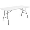 Folding Reception Table - TERRANOVA - White - Steel Structure and HDPE Polyethylene Top - 8 People - 180x74xH73.5 Cm